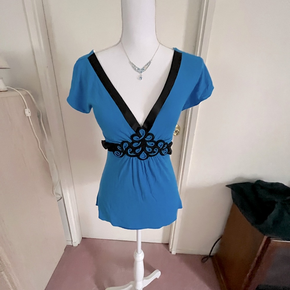 Royal blue cotton blouse